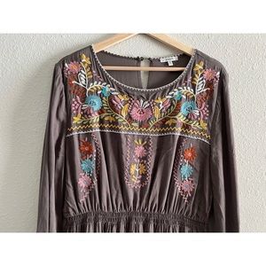 Women’s beautifully embroidered, long boutique dress by Jodifl in size large